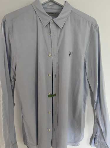 All Saints - Authenticated Shirt - Cotton Blue Plain for Men, Very Good Condition