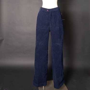 Vintage Deadstock 1980s Navy Blue Corduroy Pant T… - image 1