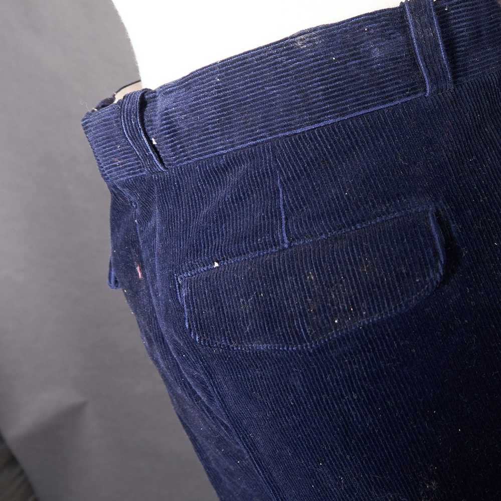 Vintage Deadstock 1980s Navy Blue Corduroy Pant T… - image 2