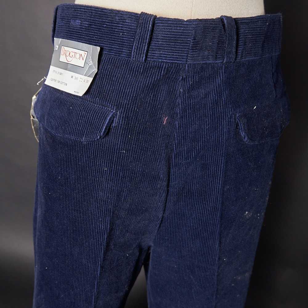 Vintage Deadstock 1980s Navy Blue Corduroy Pant T… - image 5