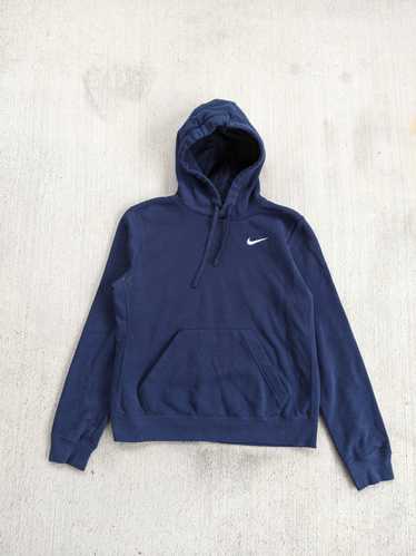Nike × Sportswear Navy Nike hoodie embroidered swo