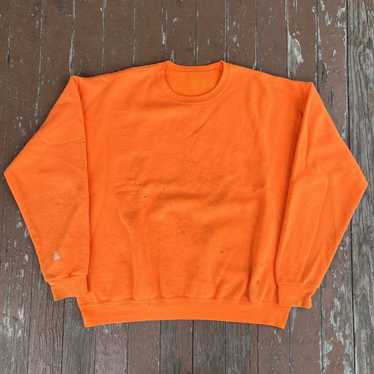 Vintage Blank Orange Crewneck Very Worn