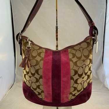 バッグ Coach Signature Hobo Shoulder Bag Suede Coach signature suede hobo - Gem