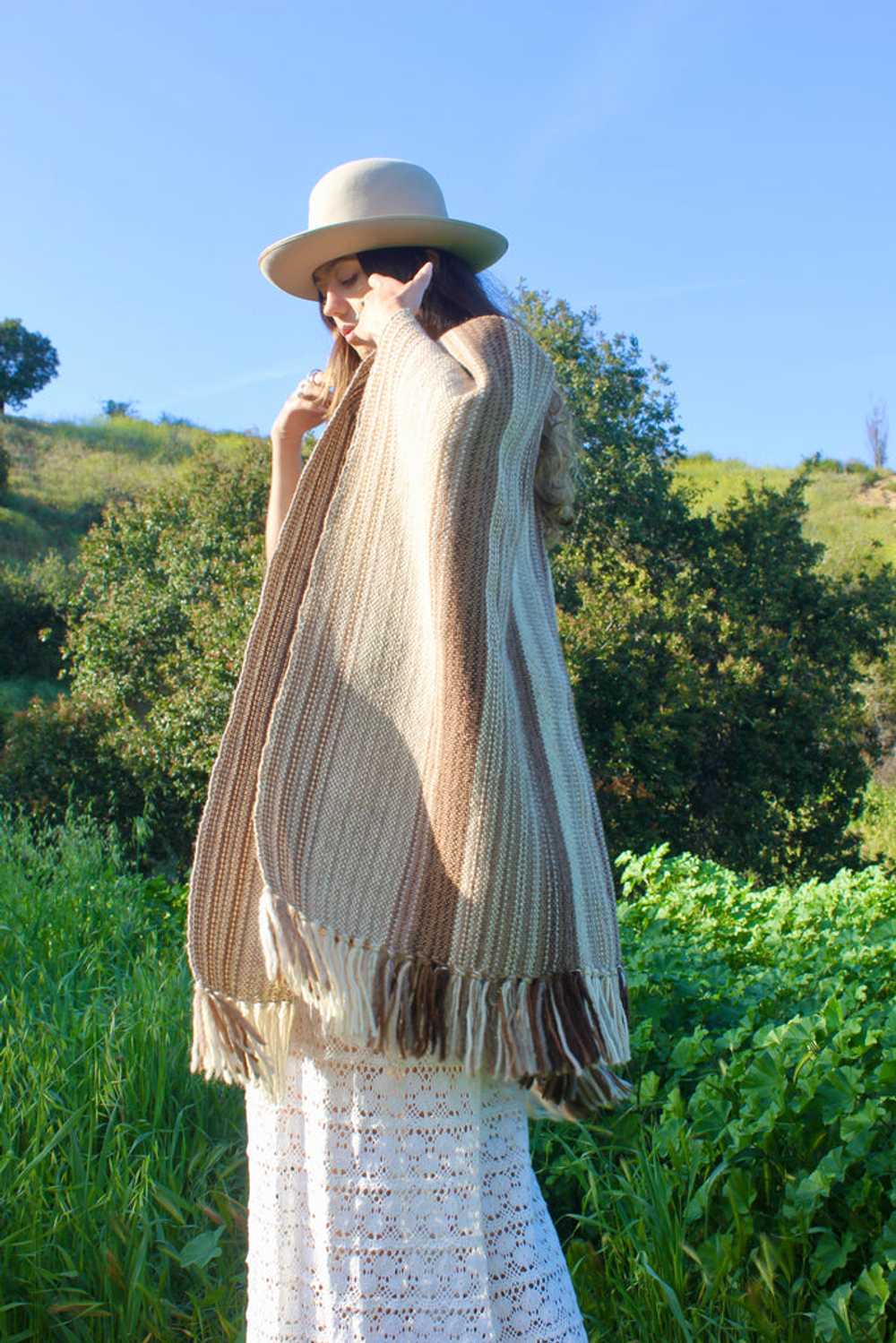 Terra Mills Handwoven Wool Shawl Wrap New Mexico - image 3