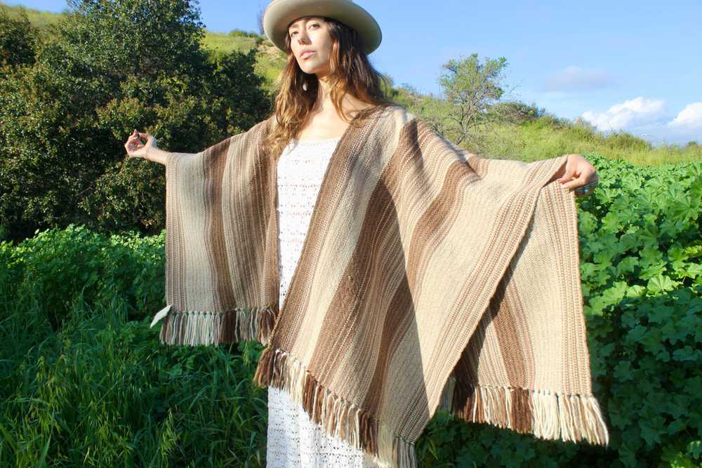 Terra Mills Handwoven Wool Shawl Wrap New Mexico - image 4