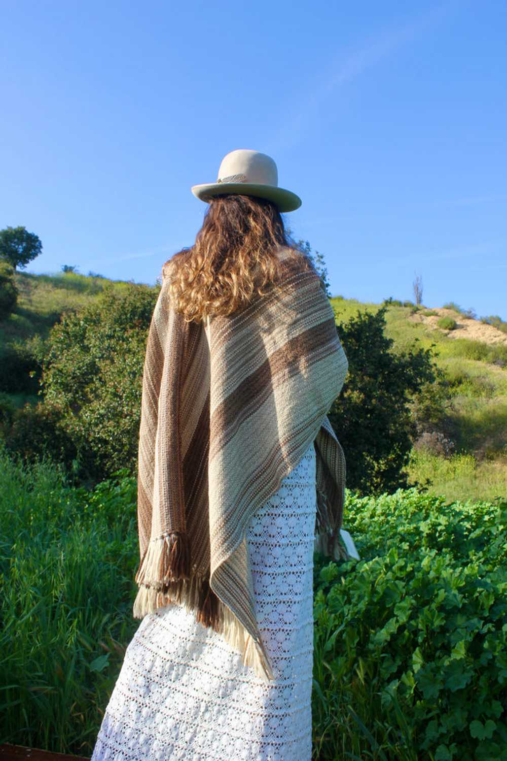 Terra Mills Handwoven Wool Shawl Wrap New Mexico - image 5