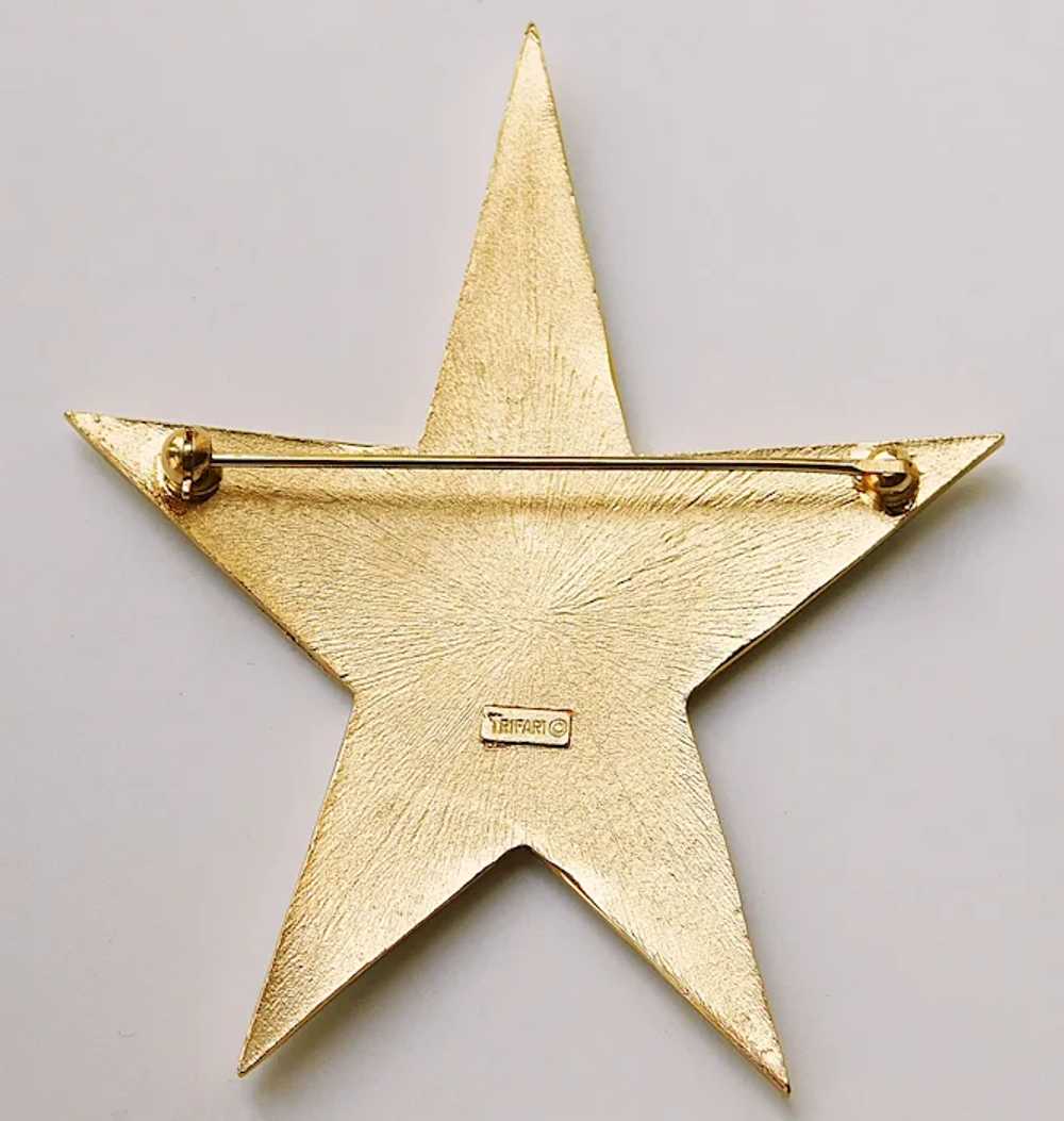 Fabulous TRIFARI White Enamel STAR Design Vintage… - image 3