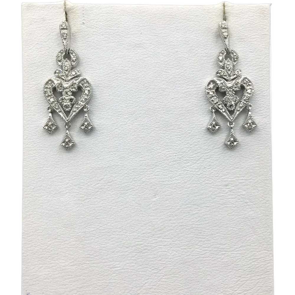 10K .25 CTW Diamond Dangle Earrings - image 2