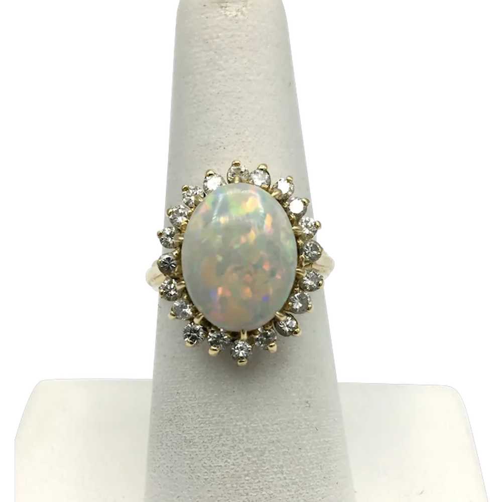 18K Opal & Diamond Ring - image 1