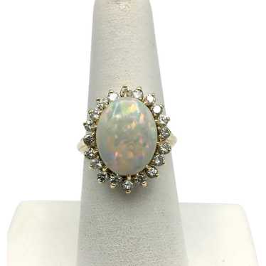 18K Opal & Diamond Ring