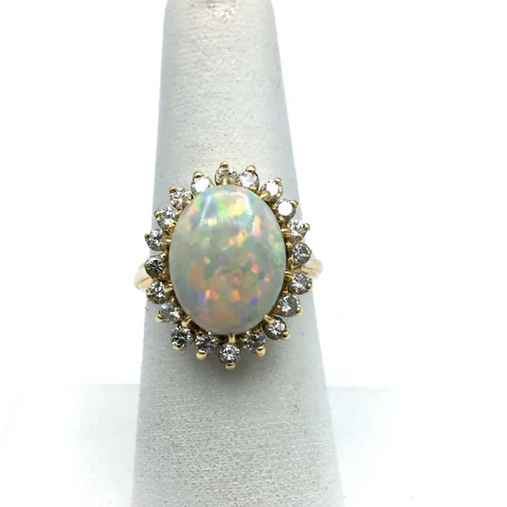 18K Opal & Diamond Ring - image 3