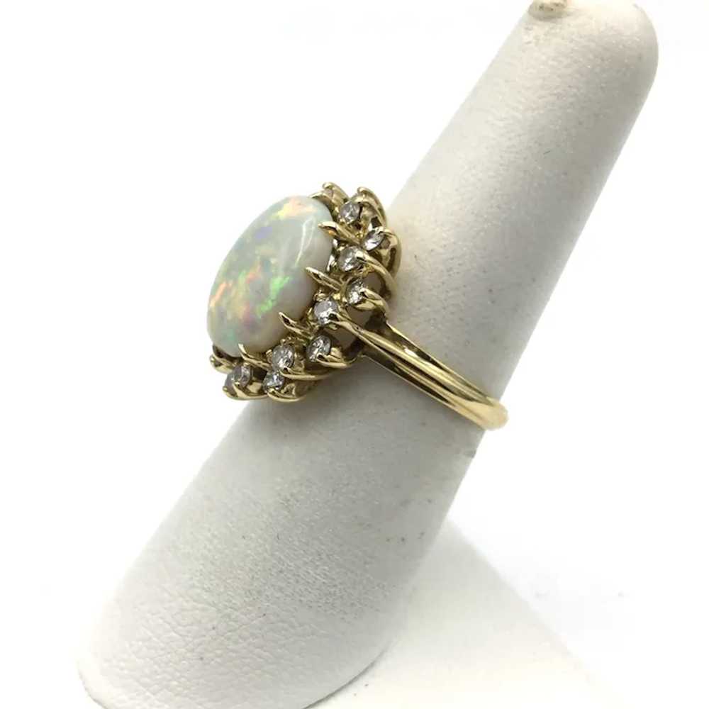 18K Opal & Diamond Ring - image 4