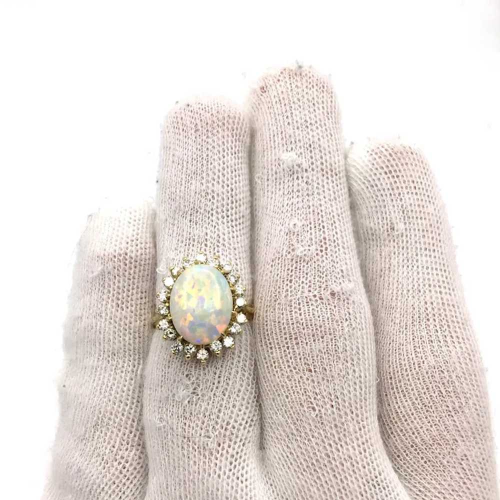 18K Opal & Diamond Ring - image 7