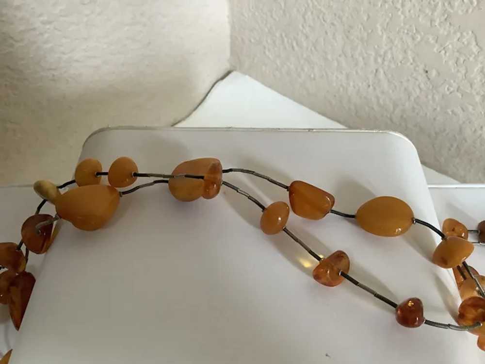 Amazing 46” Long Butterscotch & Clear Amber Neckl… - image 11