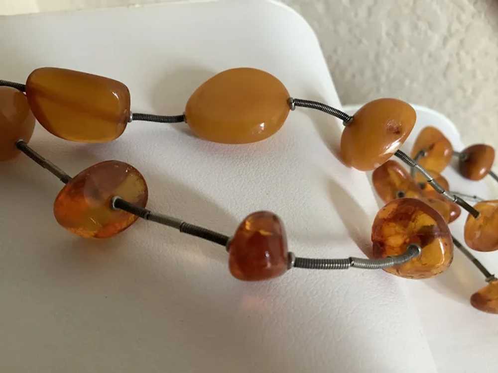 Amazing 46” Long Butterscotch & Clear Amber Neckl… - image 3
