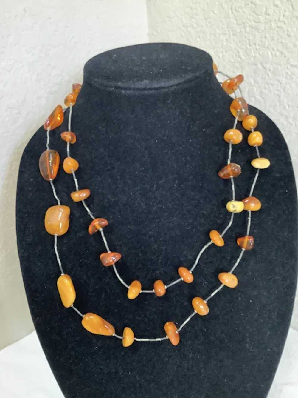 Amazing 46” Long Butterscotch & Clear Amber Neckl… - image 5