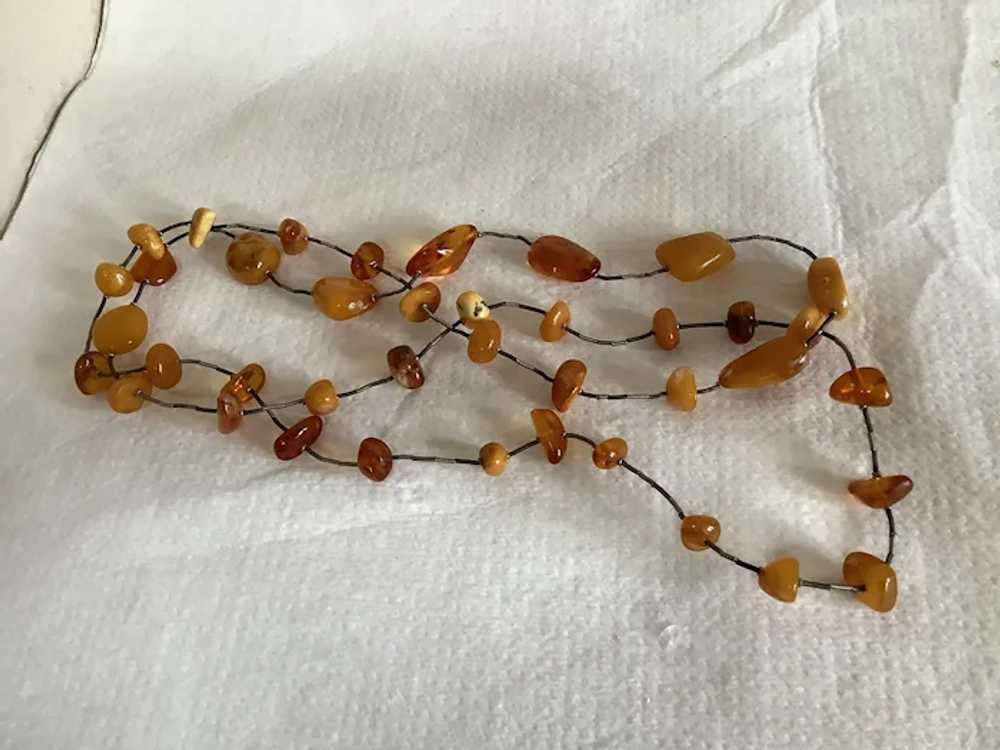 Amazing 46” Long Butterscotch & Clear Amber Neckl… - image 7
