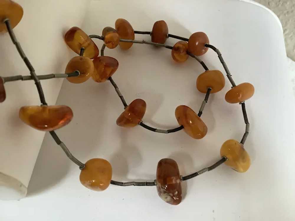 Amazing 46” Long Butterscotch & Clear Amber Neckl… - image 9