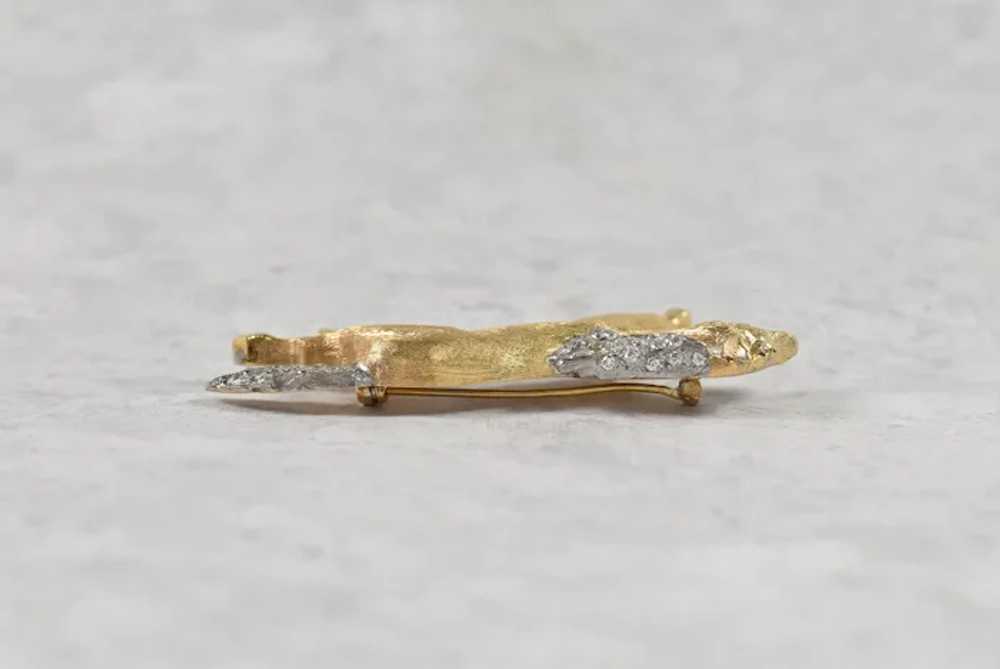 18k Yellow Gold Diamond & Ruby Horse Pin, 17.3g - image 7