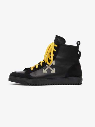 Off-White "Cup Sole" Black Leather High Sneakers 2