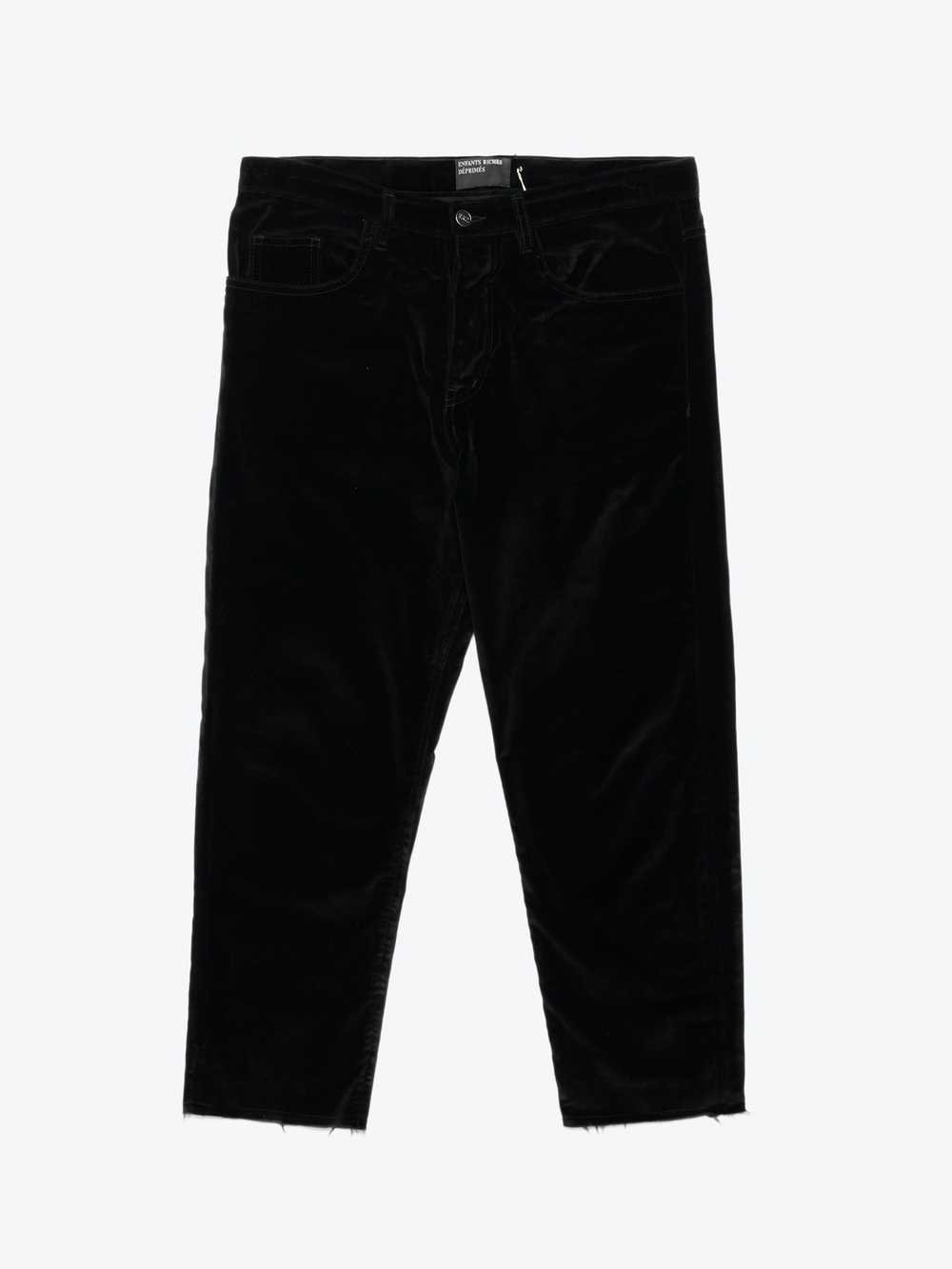 Enfants Riches Deprimes Black Raw Hem Velour Pants - image 1