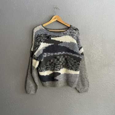 Hype × Streetwear × Vintage Landscape Sweater 1990