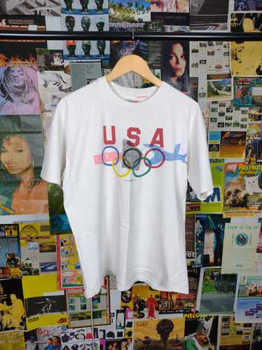 Hanes × Made In Usa × Vintage USA OLYMPIC RINGS T 