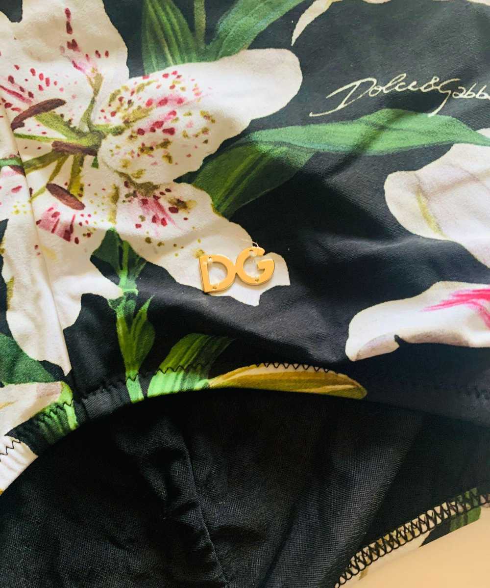 Dolce & Gabbana White Lily Printed Halterneck Bik… - image 4