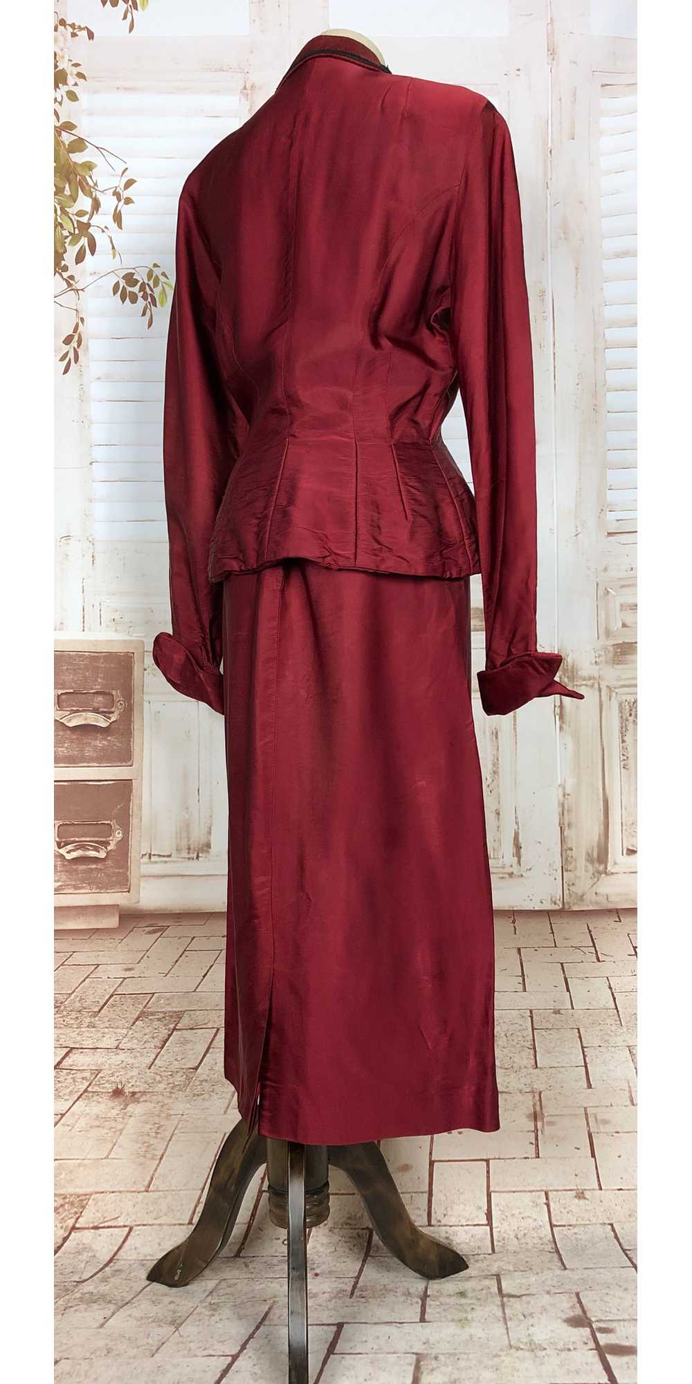 Exquisite Original 1940s Vintage Red And Black Fe… - image 9