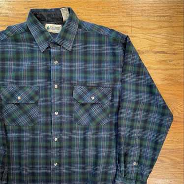 NOS 90s NORTHWEST TERRITORY INSULATED LINED GREEN FLANNEL JACKET MEN SHIRT  ADULT