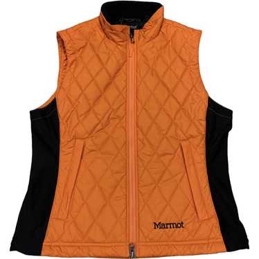 Marmot MARMOT Orange & Black Quilted Vest Jacket … - image 1