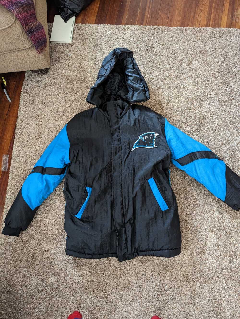 Vintage 90s Carolina Panthers Puffer Jacket NFL Pro Line Coat Men Large  Sweater