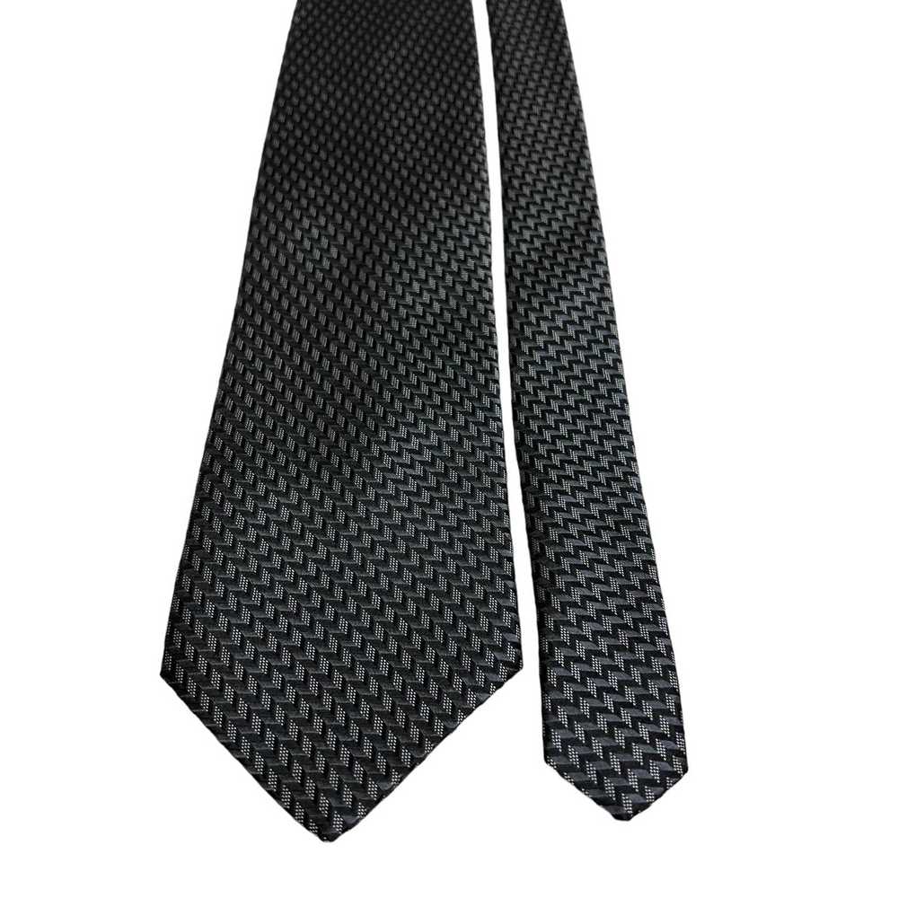 Other Paul Dione Necktie All Silk Gray Black Geom… - image 2