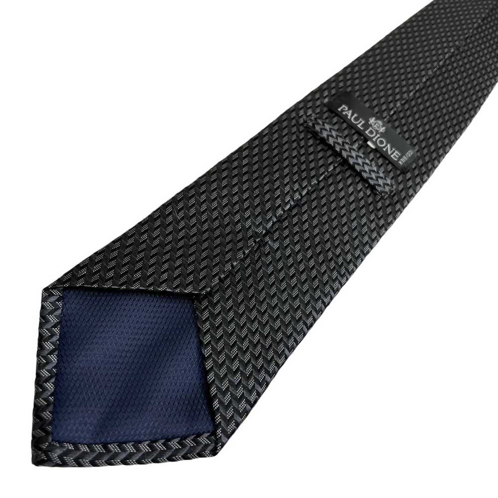 Other Paul Dione Necktie All Silk Gray Black Geom… - image 4
