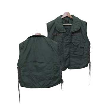 Ribbed Military Utility Gilet Vest (Dark Green)