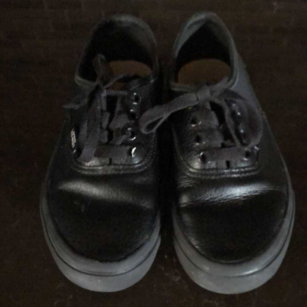 Vans Vans black on black kids shoes size - image 3