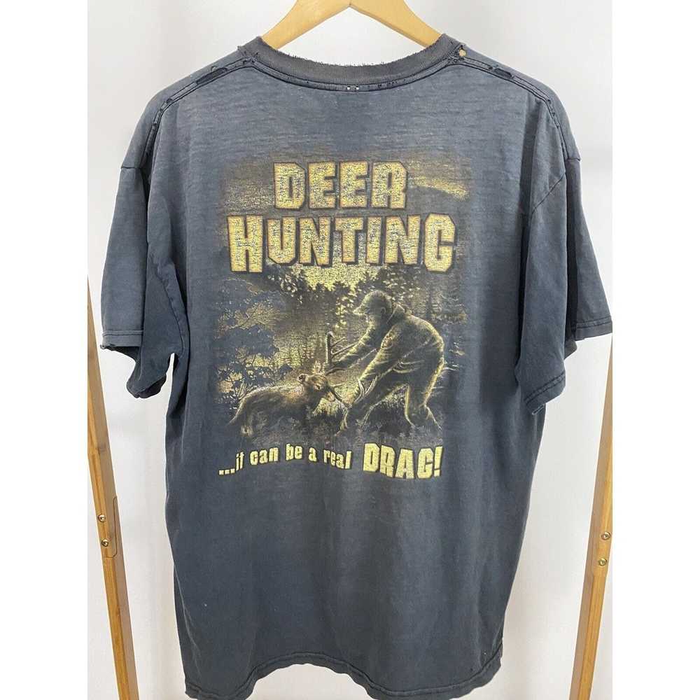 Vintage VTG Deer Hunting Gradient Sun Faded Thras… - image 6