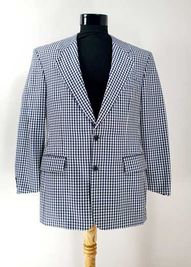 Other × Vintage Rene Lezard Gingham Blue Blazer Wo