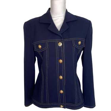 Anne Klein Anne Klein Womens Wool Jacket Navy Blu… - image 1