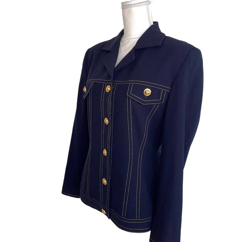 Anne Klein Anne Klein Womens Wool Jacket Navy Blu… - image 3