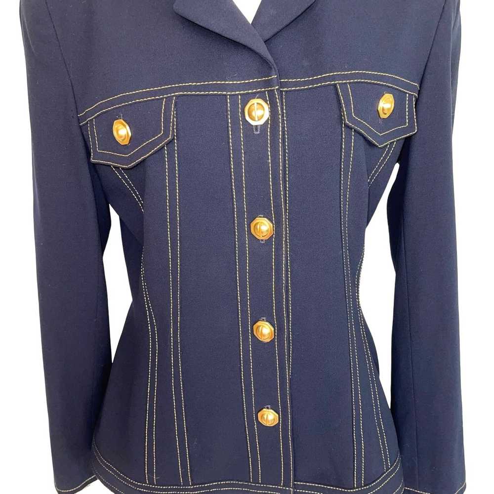 Anne Klein Anne Klein Womens Wool Jacket Navy Blu… - image 5