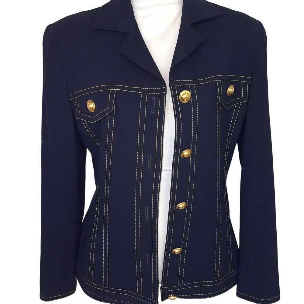 Anne Klein Anne Klein Womens Wool Jacket Navy Blu… - image 6