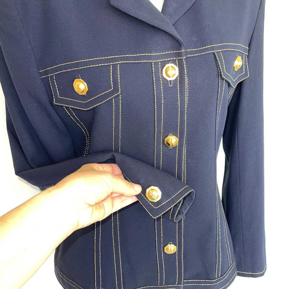 Anne Klein Anne Klein Womens Wool Jacket Navy Blu… - image 7
