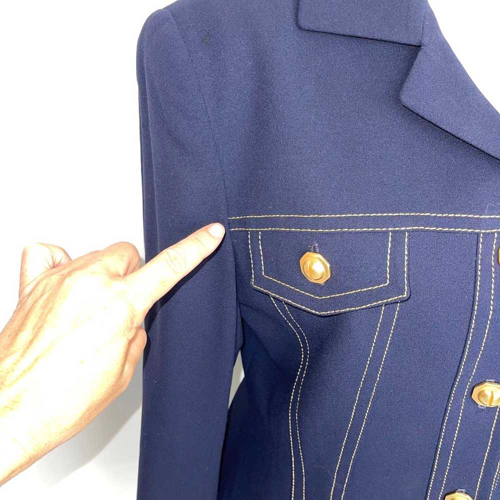 Anne Klein Anne Klein Womens Wool Jacket Navy Blu… - image 8
