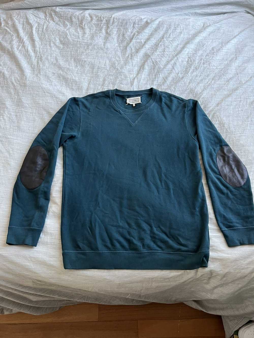 Maison Margiela Margiela Crewneck W/ Leather Elbo… - image 5