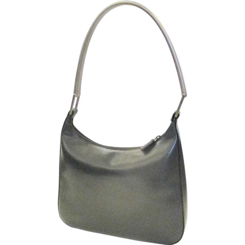 Prada Charcoal Leather Handbag circa 90s - image 1