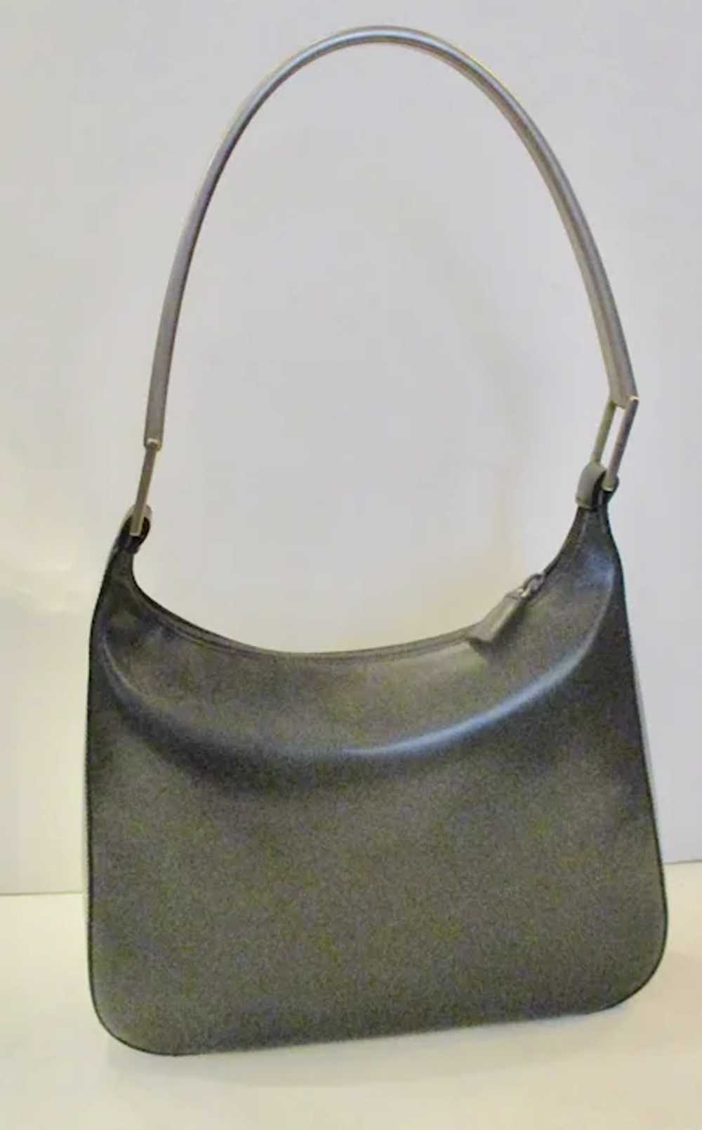 Prada Charcoal Leather Handbag circa 90s - image 3