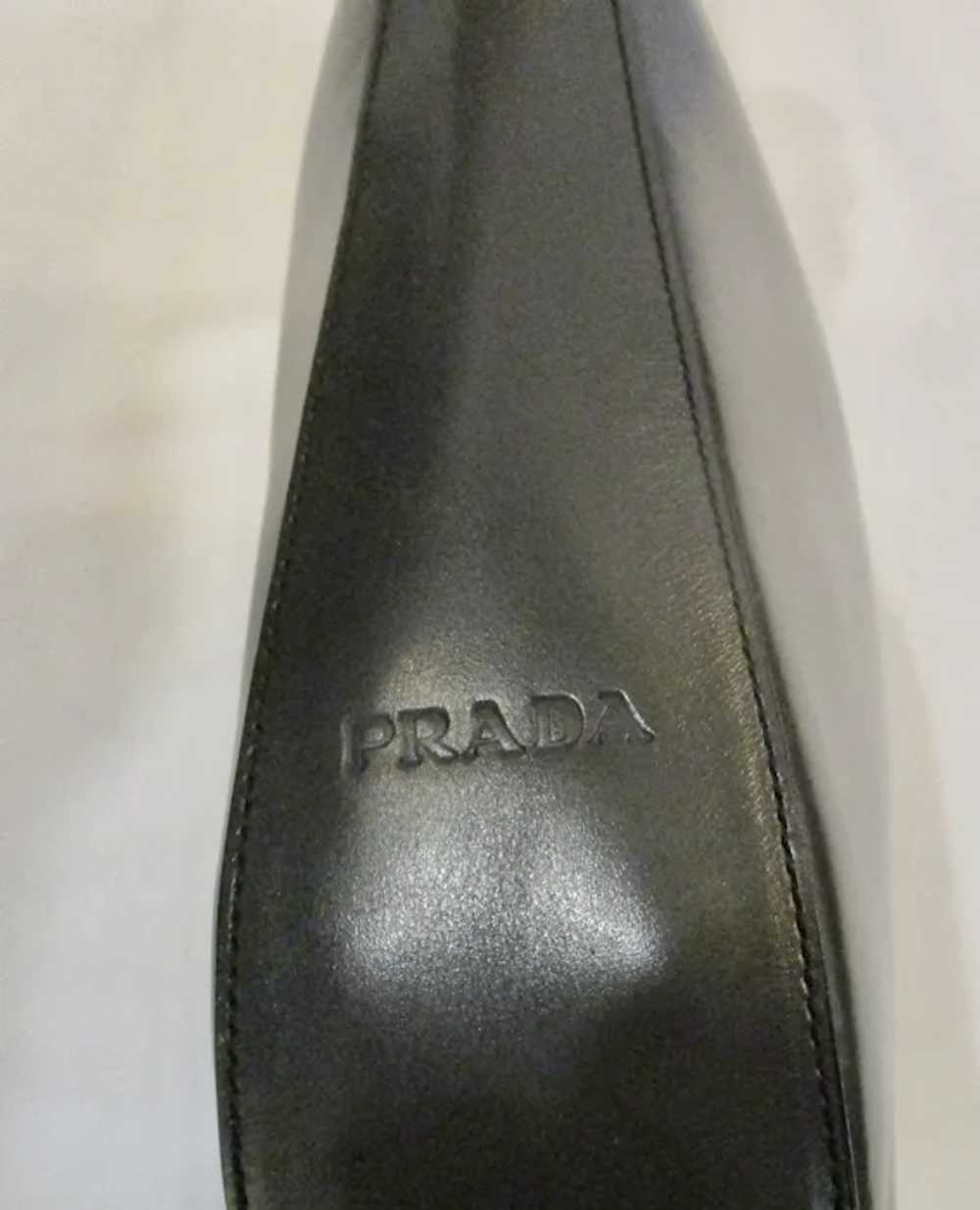 Prada Charcoal Leather Handbag circa 90s - image 8