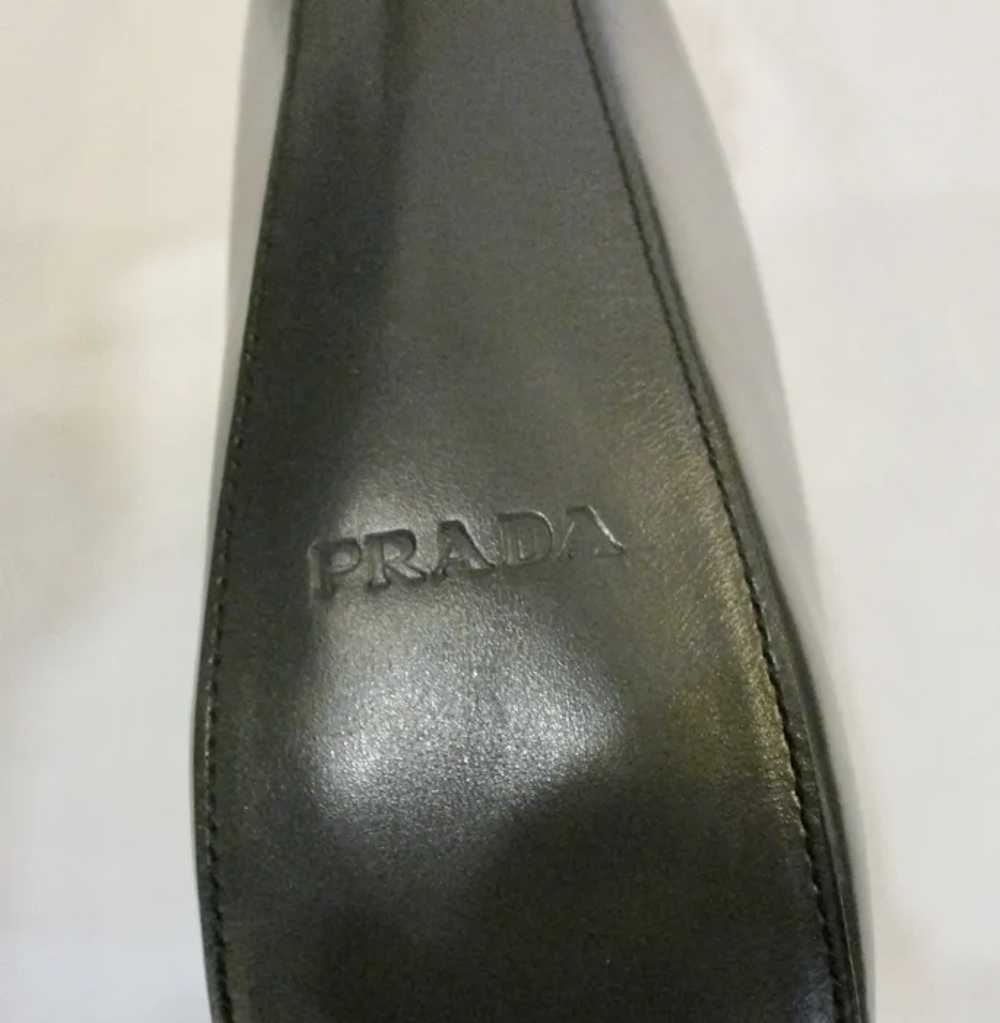 Prada Charcoal Leather Handbag circa 90s - image 9