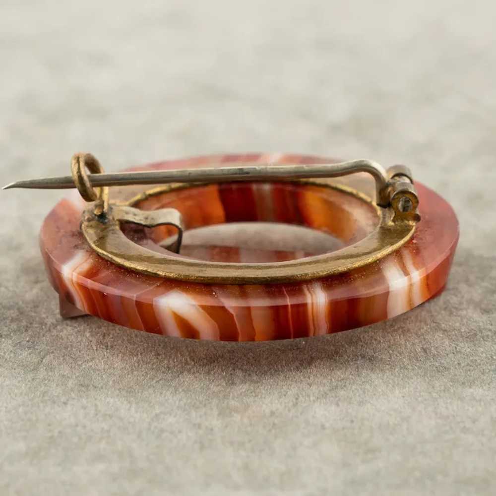 Antique Victorian Carved Riveted Carnelian Banded… - image 3